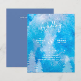 Blåbröllopsinbjudan LeahG BUDGET Mountain Blue Wed
