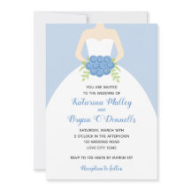 Blåbröllopsinbjudningar (Elegant Möhippa Gown)