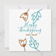 Blåbrun höst löv blomma h, happy thanksgiving