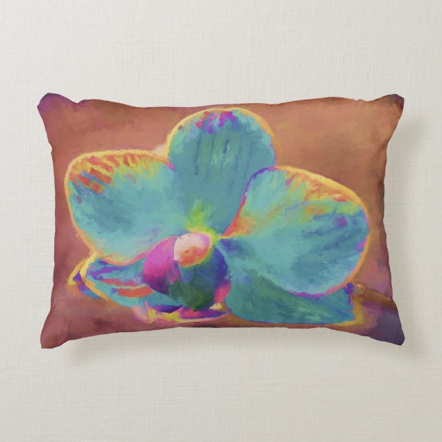 Blåbrun målarfärg prydnadskudde (Framsidan)