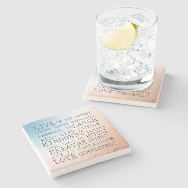 Blåbruna Ombre Stenunderlägg (Sidan)