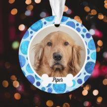 Blåbubblor | Anpassningsbar Hund Photo Ornament