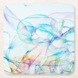 Blåbubblor med bubblor i himmel underlägg papper kvadrat