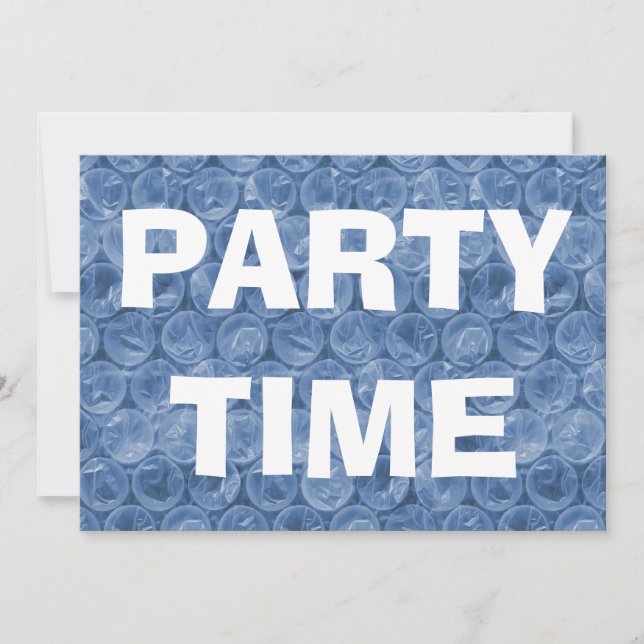 Blåbubblor, omslag födelsedagsfest inbjudan (Framsida)