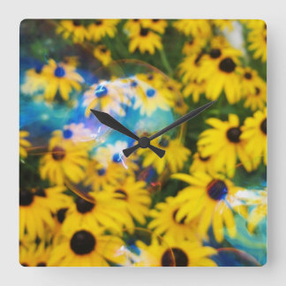 Blåbubblor på branden! fyrkantig klocka