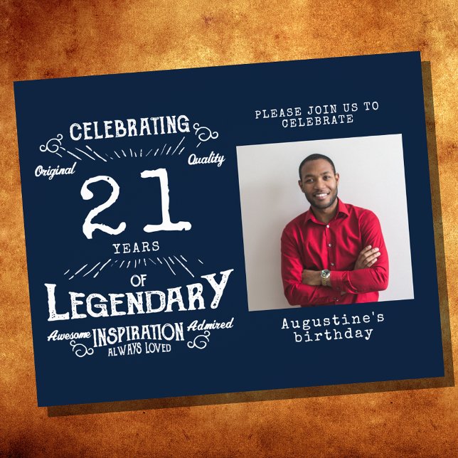 Blåbudget 21:a födelsedagsinbjudan flygblad (Skapare uppladdad)