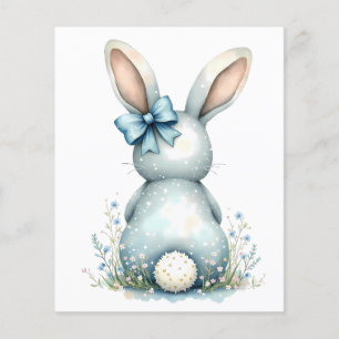 Blåbunny Svan Cottontail Påskhare med ägg Flygblad