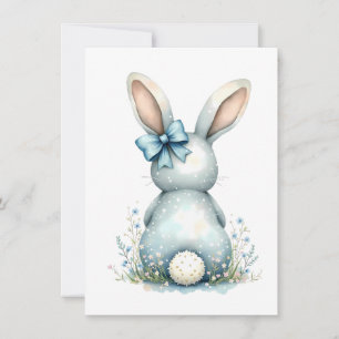 Blåbunny Svan Cottontail Påskhare med ägg Tack Kort