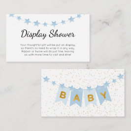 Blåbuntning Flaggor Babyskor Visning Shower Tilläggskort