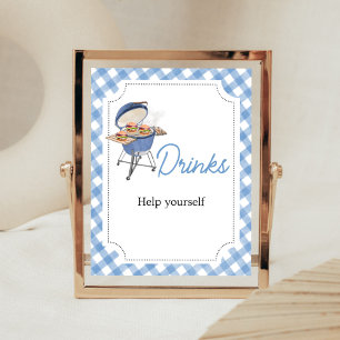Blåburgare BBQ Baby Shower Drinks Poster