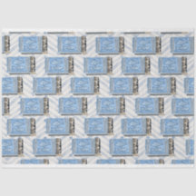 Blåburkar av sardiner (decoupage)