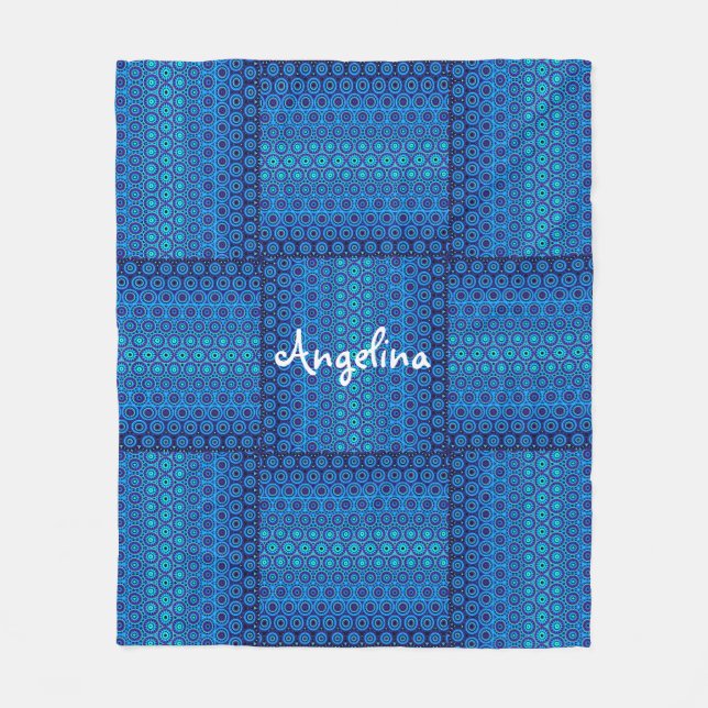 Blåcirkelformad Blankett Fleecefilt (Framsidan)