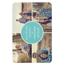 Blåcirkelformad design - foto Spara datum magneter