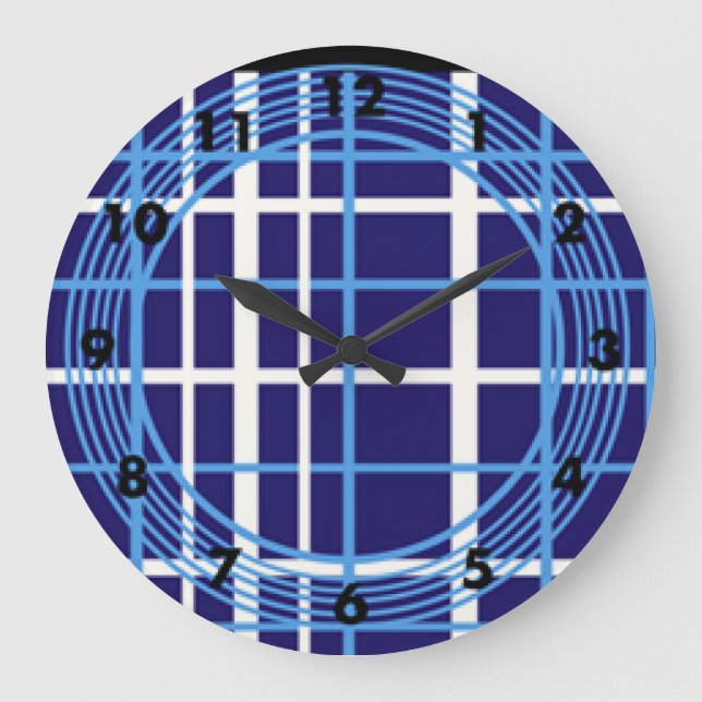 Blåcirkelformad design stor klocka (Framsida)