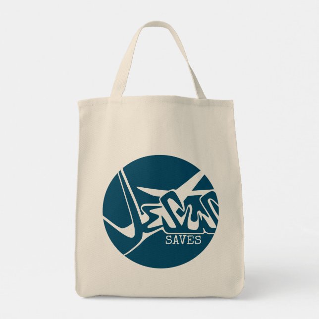 Blåcirkeln Kor Jesus saves Graffiti Tygkasse (Baksida)