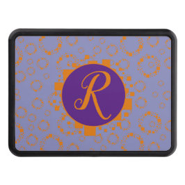 Blåcirkelrutor med orange mönster Yrsel art Dragkroksskydd