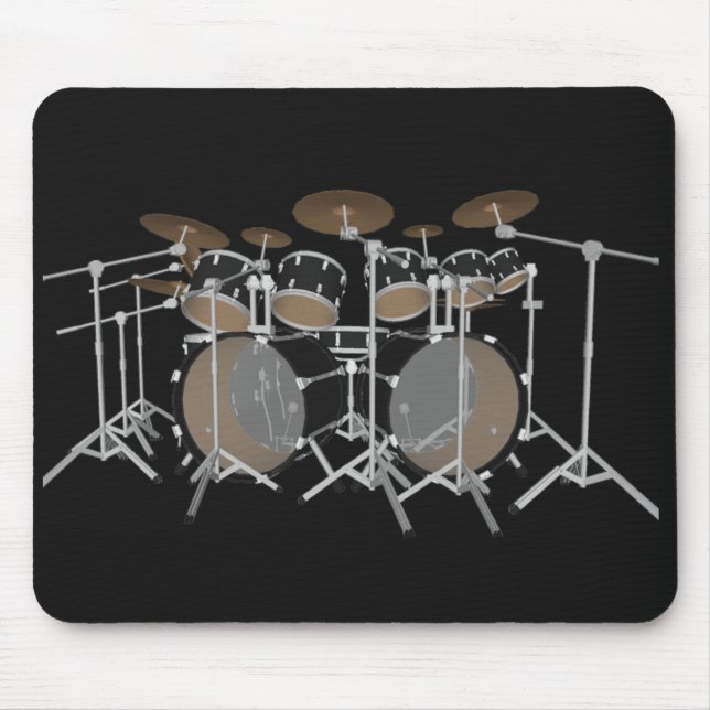 Black 10 Biet Drum Kit - Black Mousepad:Drummar Musmatta (Framsidan)