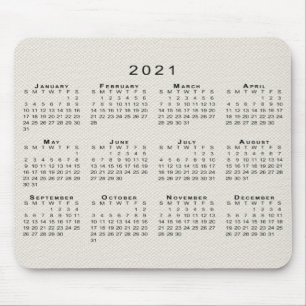 Black 2021 Calendar on Beige Faux Canvas Struktur Musmatta