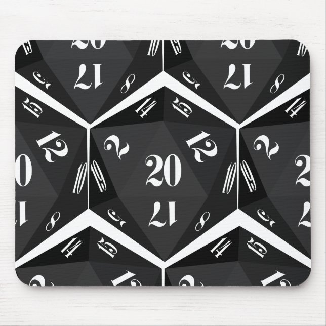 Black-20-Sided-Dice-Pattern Musmatta (Framsidan)