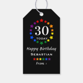 Black 30 Today eller valfritt Pride Regnbågsstjärn Presentetikett