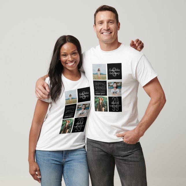 Black 3-Photo Roligt Boxes Class Year T Shirt (Unisex)