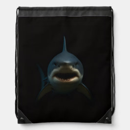 Black 4 Luxe Drawstring backpack, White Shark Gympapåse