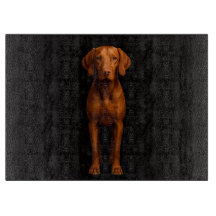 Black 4 Luxe Glass cutting board Agile Vizsla Dog