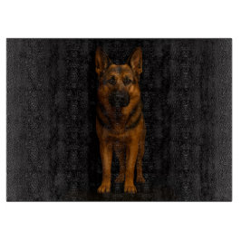 Black 4 Luxe Glass cutting board German Shepherd