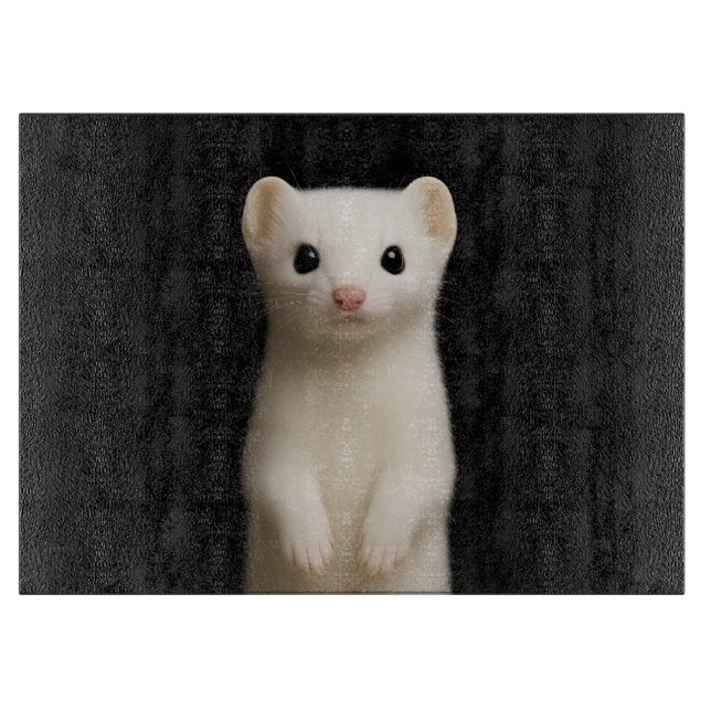 Black 4 Luxe Glass cutting board Stylish Ermine (Framsidan)