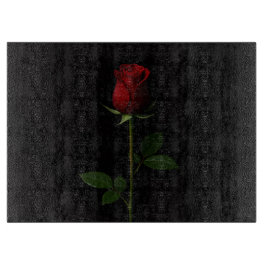 Black 4 Luxe Glass cutting board Velvet Red Rose