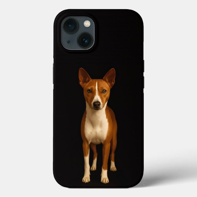 Black 4 Luxe iPhone 13, Classy Basenji Dog (Baksida)