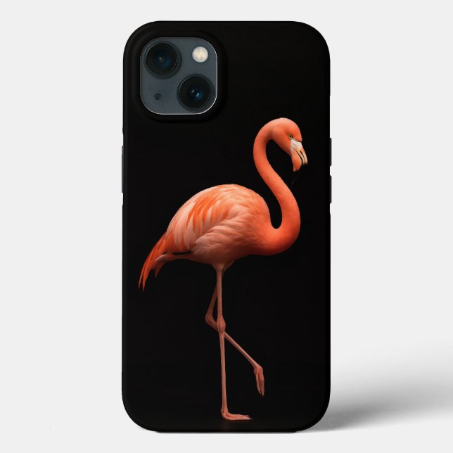 Black 4 Luxe iPhone 13 Fodral, Rosa Flamingo (Baksida)