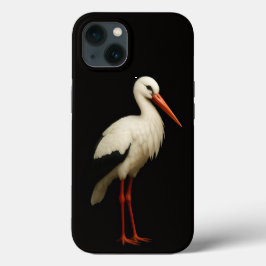 Black 4 Luxe iPhone 13, Graceful White Stork