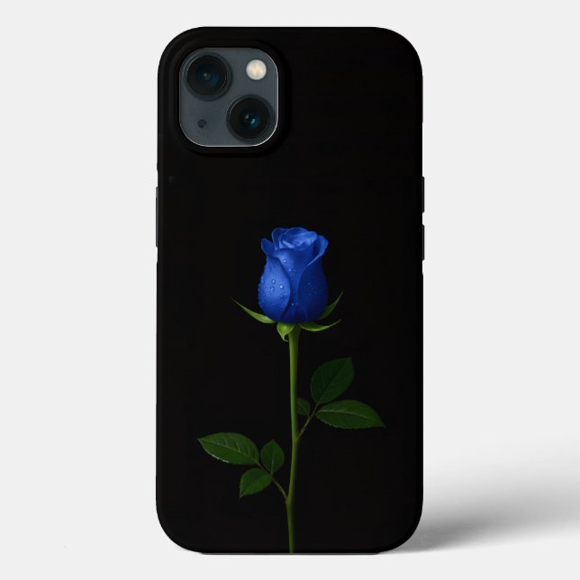 Black 4 Luxe iPhone 13, Midnight Blue Rose (Baksida)