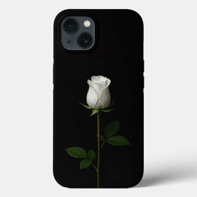 Black 4 Luxe iPhone 13, Pure White Rose (Baksida)