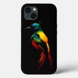 Black 4 Luxe iPhone 13, Rainbow-Svan Tropical Bird
