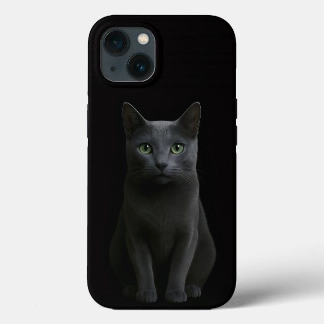 Black 4 Luxe iPhone 13, Russian Blue Cat (Baksida)