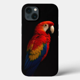 Black 4 Luxe iPhone 13, Scarlet Parrot Elegance