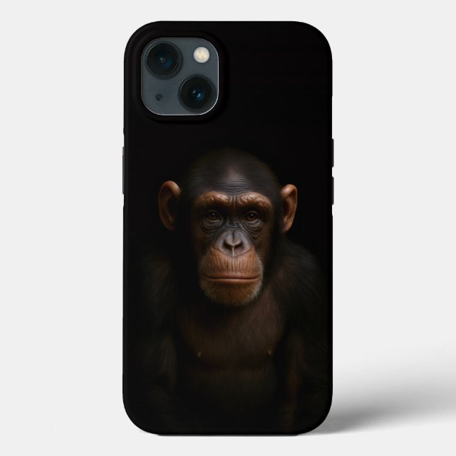 Black 4 Luxe iPhone 13, Serene Chimpanzee (Baksida)