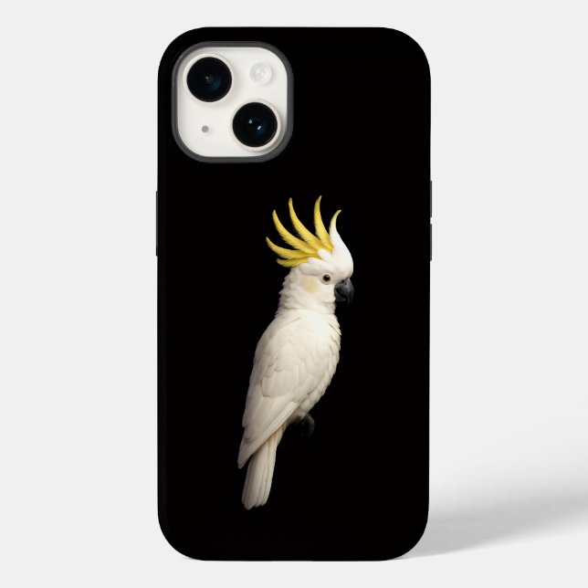 Black 4 Luxe iPhone 14 Case-Mate, Crested Cockatoo (Baksida)