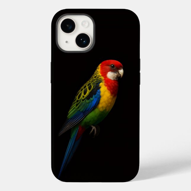 Black 4 Luxe iPhone 14 Case-Mate, Eastern Rosella (Baksida)