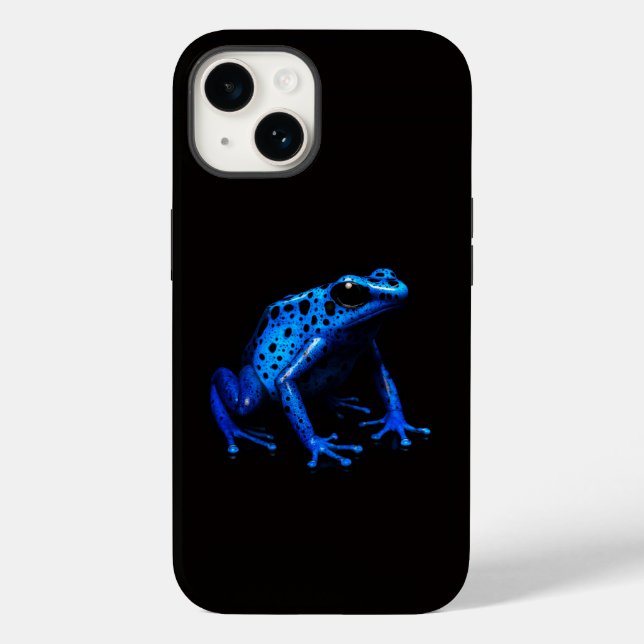 Black 4 Luxe iPhone 14 Fodral-Mate, Blue Frog (Baksida)