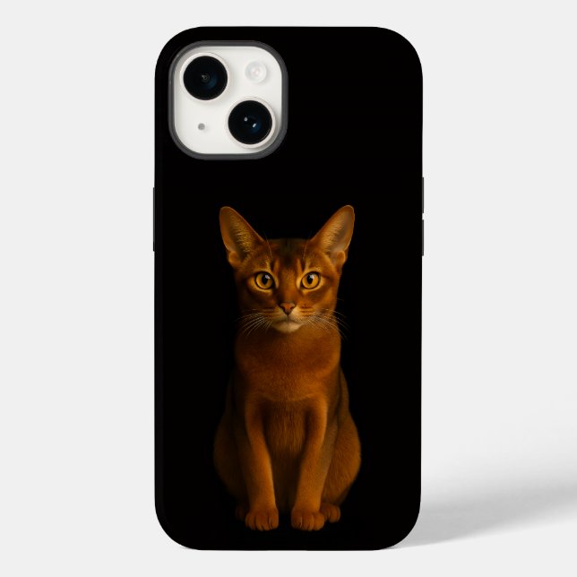 Black 4 Luxe iPhone 14 Mate, Abyssinian Beauty Cat (Baksida)