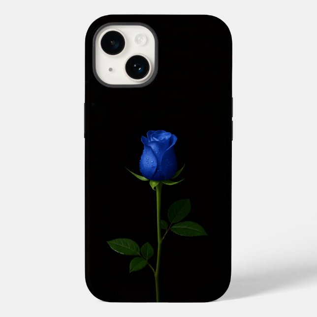 Black 4 Luxe iPhone 14 Mate, Midnight Blue Rose (Baksida)