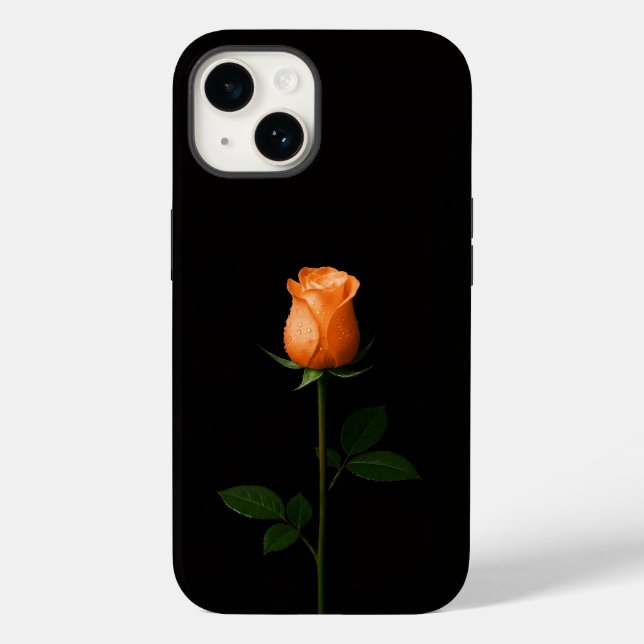 Black 4 Luxe iPhone 14 Mate, Sunset Orange Rose (Baksida)