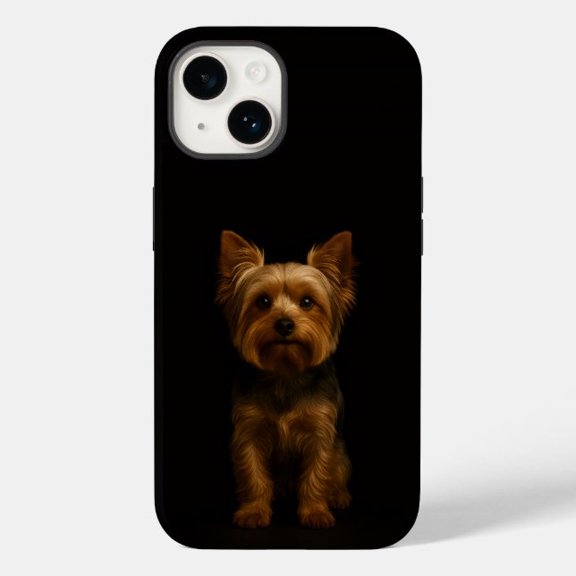 Black 4 Luxe iPhone 14 Mate, Yorkshire Terrier (Baksida)