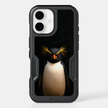 Black 4 Luxe iPhone 16 Fodral, Rockhopper Penguin
