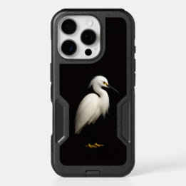 Black 4 Luxe iPhone 16 Pro Case, Snowy Egret