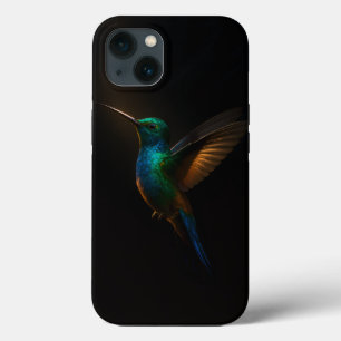 Black 4 Luxe iphone case, Blue-Golden Hummingbird