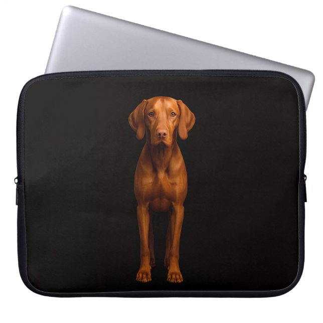 Black 4 Luxe Laptop Sleeve, Agile Vizsla Dog Fodral (Framsidan)